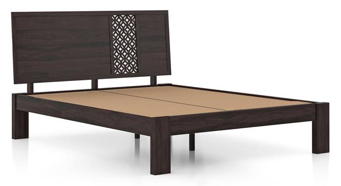 Alaca Solid Wood King Size Bed in Mahogany Finish