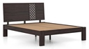 Alaca Solid Wood King Size Bed in Mahogany Finish