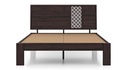 Alaca Solid Wood King Size Bed in Mahogany Finish