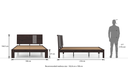 Alaca Solid Wood King Size Bed in Mahogany Finish