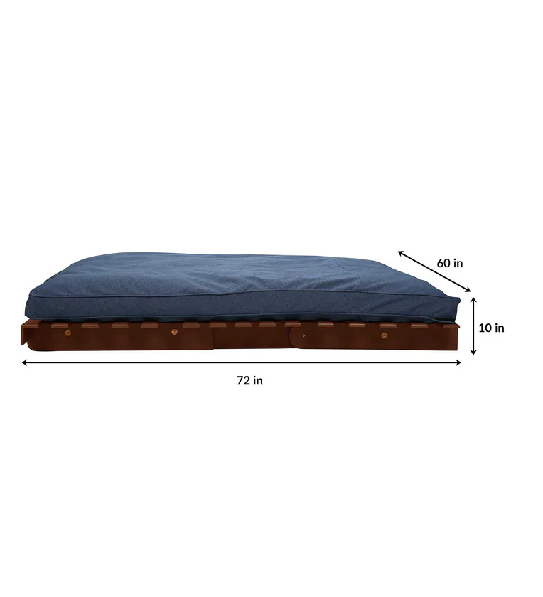 Double Futon in Blue & Brown Colour with Mattress 