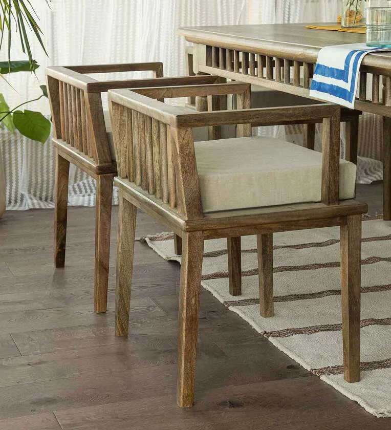Lei Pan Solid Wood Dining Chair In Natural Finish