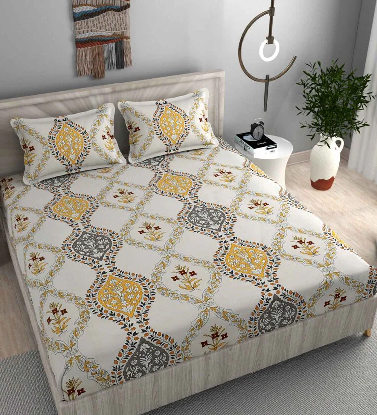 White Abstract 220 TC King Size