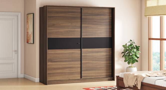 Avalon Engineered Wood Sliding Door Wardrobe in Chocolate Oak Finish
