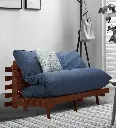 Double Futon in Blue & Brown Colour with Mattress 