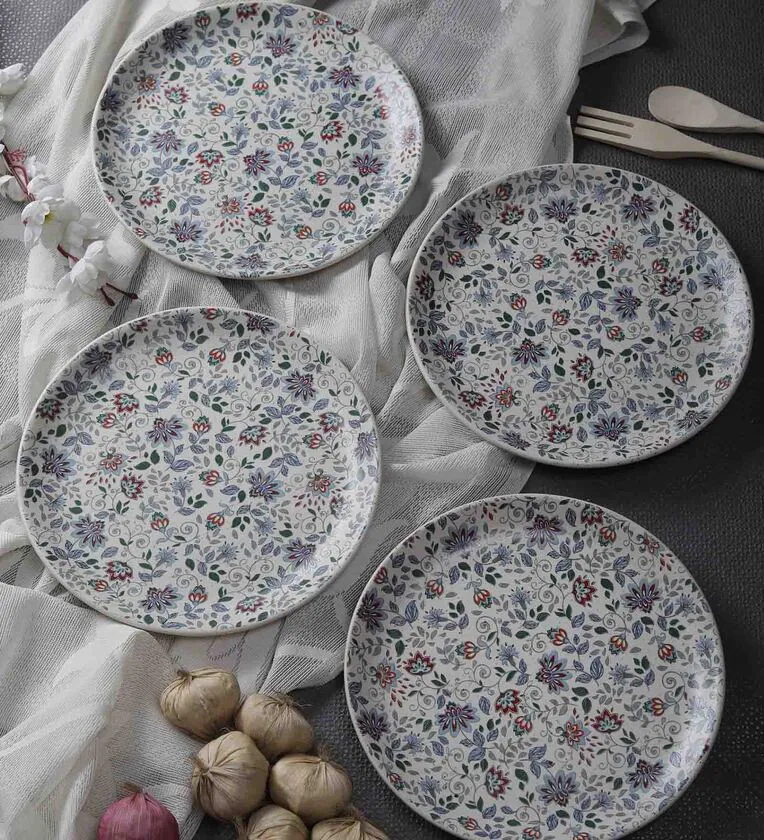Midsummer Night Dream 10 Inch Multicolour Stoneware (Set of 4) Dinner Plate