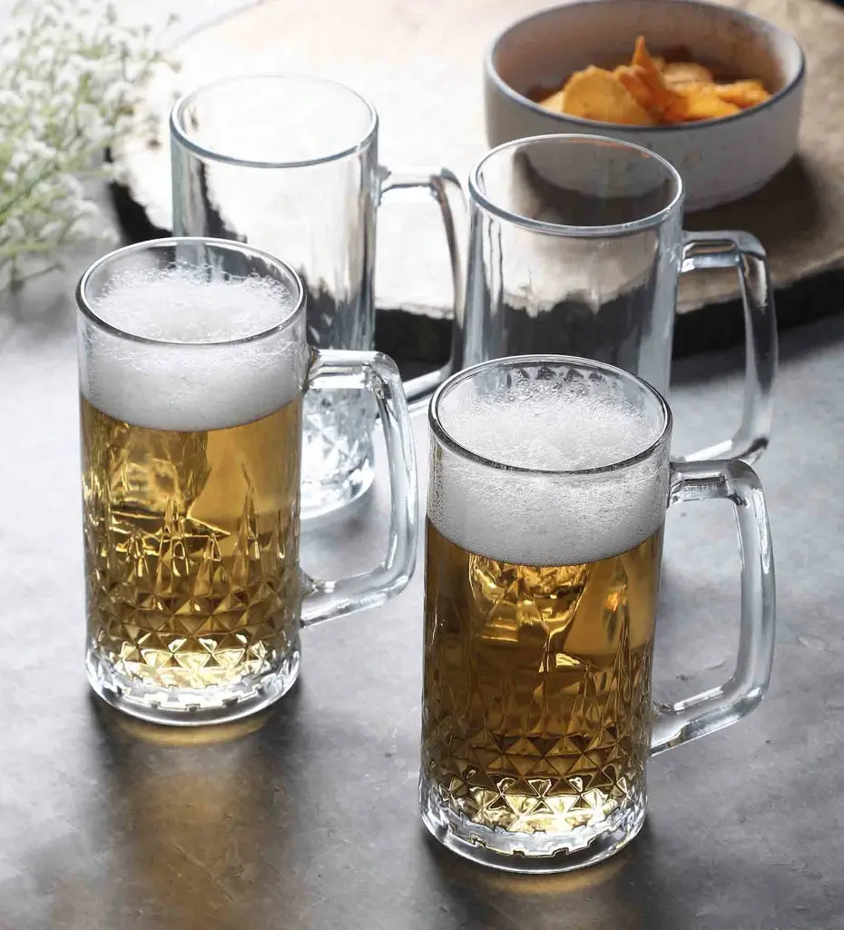 Diamond Cutting 570ml Glass (Set of 4) Beer Mug