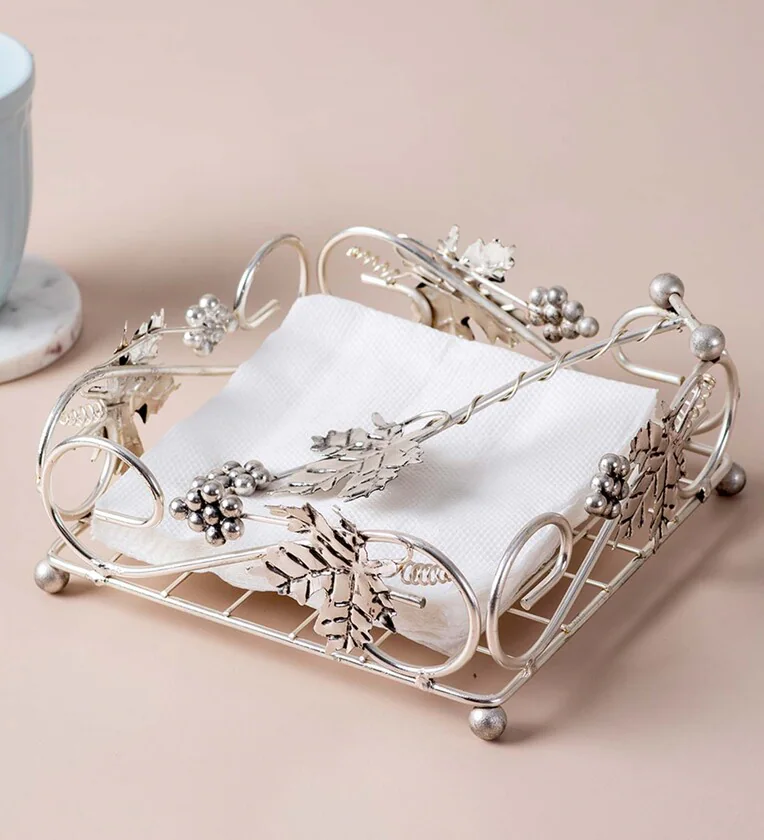 Graze Silver Stainless Steel Tissue Holder