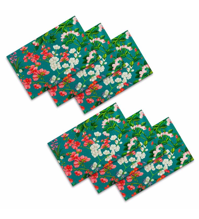 Oslo (18x18) Green & Pink Cotton (Set of 6) Placemat