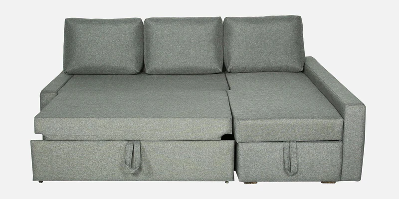 Flumph Fabric LHS Pull-Out Sofa Cum Bed in Slate Grey Colour with Storage