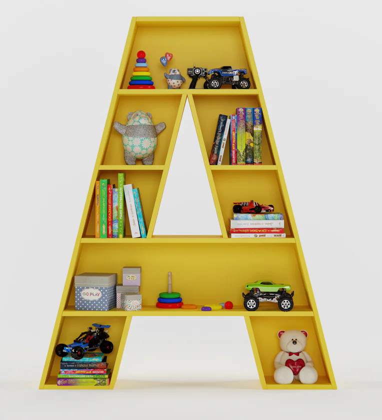 Abracadabra Kids Bookshelf in Yellow Colour
