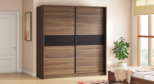 Avalon Engineered Wood Sliding Door Wardrobe in Chocolate Oak Finish