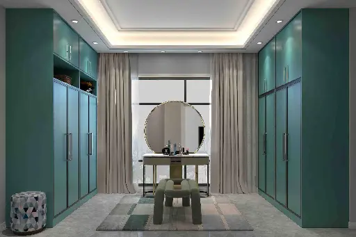 Modular Walk-in Wardrobe in Silver Frost colour