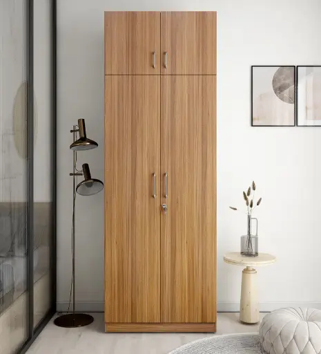 Lotus 2 Door Wardrobe With Loft In Exotic Teak Finish