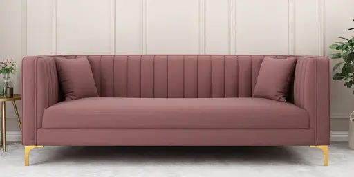 Jack Velvet 3 Seater Sofa Pink Colour