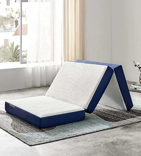 Foldable 2 Layer Orthopedic 6 Inch HD & Gel Memory Foam Mattress (72x72) In King Size