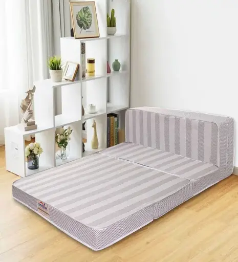 Tri-Fold Travel Folding 4 Inch PU Foam Mattress In (72x48) Queen Size