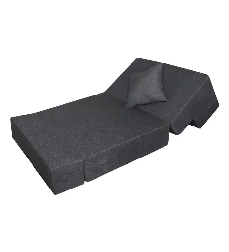 Rest Mantra 8 Inch PU Foam (72x36) 1 Seater Sofa Cum Mattress In Dark Grey Colour