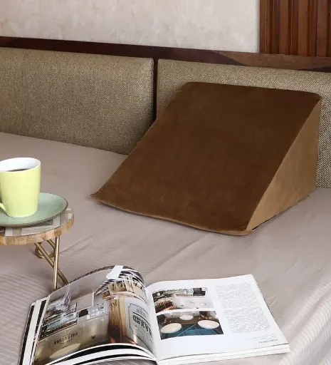 Memeory Foam (18x17) Bed Wedge In Brown Colour with Zipper Cover