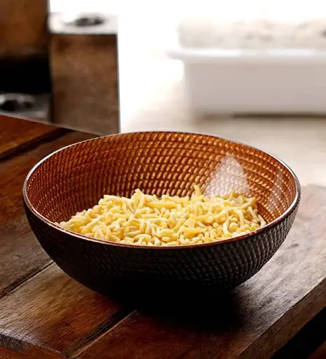 Black 300 ML Glass Textured Serving Bowl (1Pc)