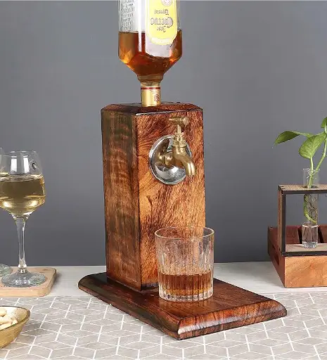 Scotch Brown & Gold Mango Wood Dispenser