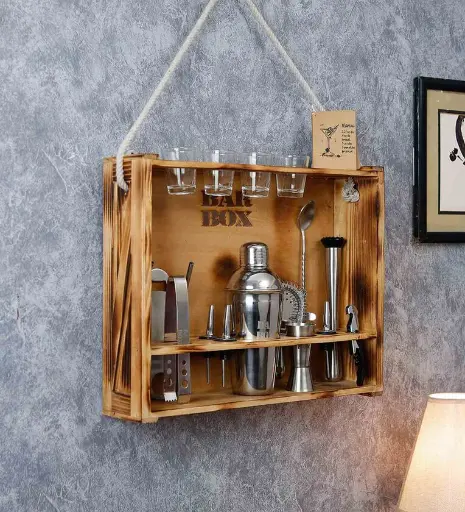 Bartender Pro Brown Stainless Steel (Set of 19) Bar Tool Set with Stand