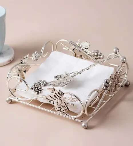 Graze Silver Stainless Steel Tissue Holder