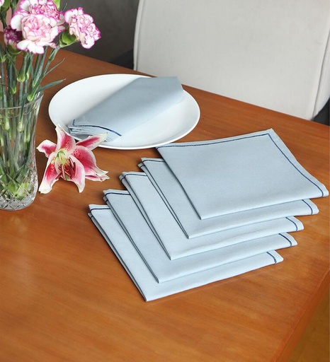 Blue Cotton (16x 16 )Inch Table Napkins (Set of 6) 