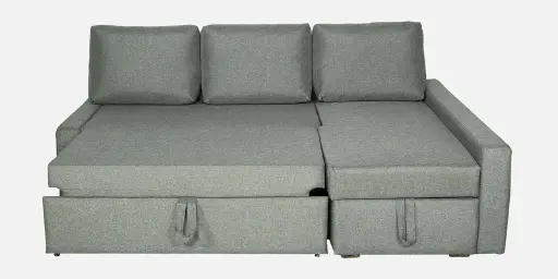 Flumph Fabric LHS Pull-Out Sofa Cum Bed in Slate Grey Colour with Storage