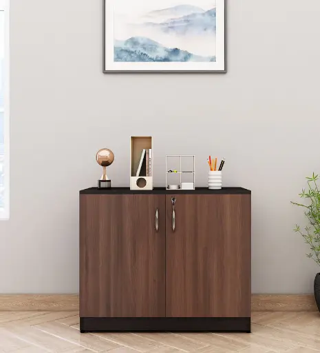 Avior Low Height File Cabinet in Dark Acazia & Wenge Colour
