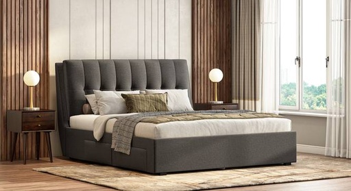 Bornholm Engineered Wood King Size Drawer Storage Bed in Finish