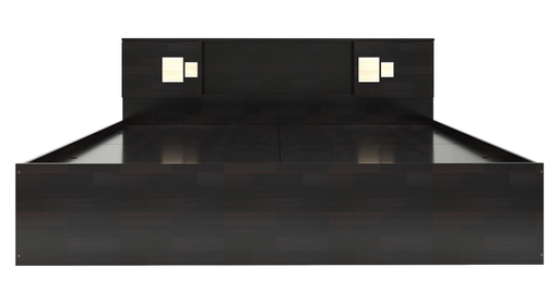 Kumiko Engineered Wood Queen Size Box Storage Platform Bed in Wenge Finish
