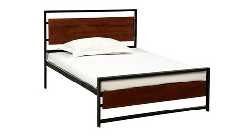 Palmer Metal Single Size Non Storage Bed in Provincial Teak Finish