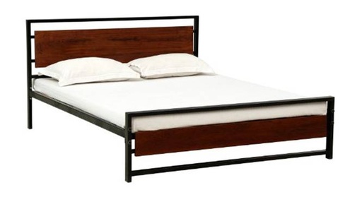 Palmer Metal King Size Non Storage Bed in Provincial Teak Finish