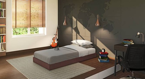 Watson Solid Wood Size Bed in Dark Walnut Finish