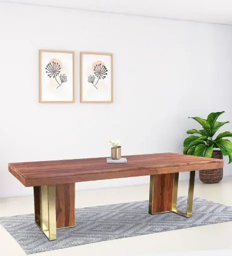 Marvis Sheesham Wood 8 Seater Dining Table In Walnut Colour