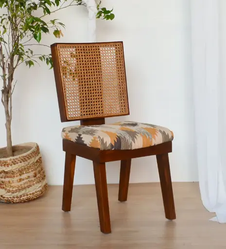 Tongsa Solid Wood Dining Chair In Teak Finish