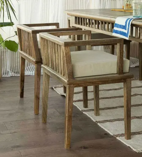 Lei Pan Solid Wood Dining Chair In Natural Finish